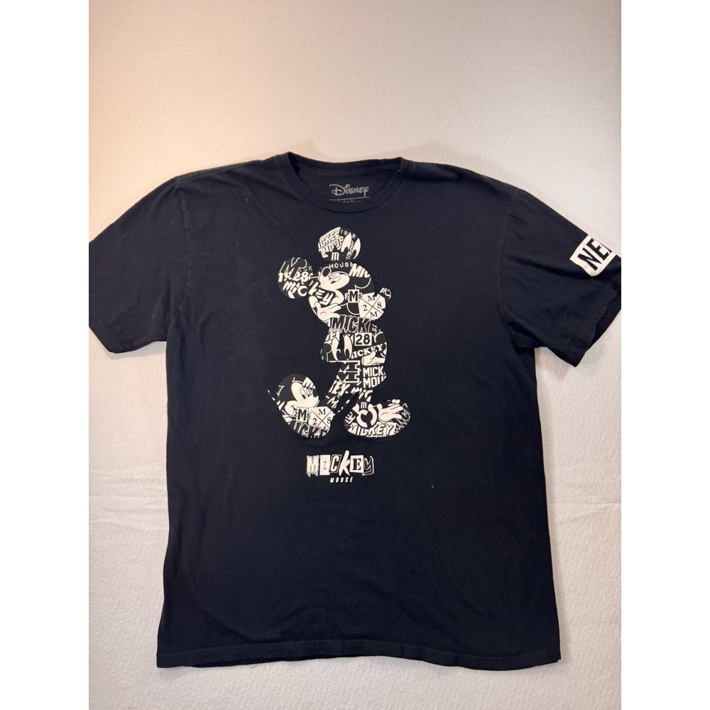 Disney x Neff Mickey Mouse Mens Graphic T Shirt XL Black Logo Casual Outdoor EUC